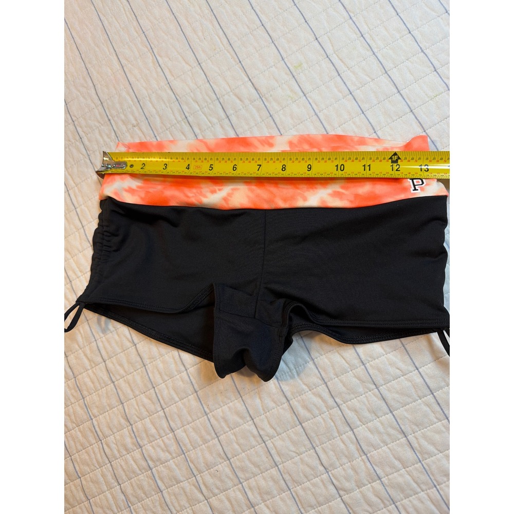 PINK Victoria's Secret Ultimate Yoga Shorts Black Orange Tie Dye Small S - Picture 5 of 7